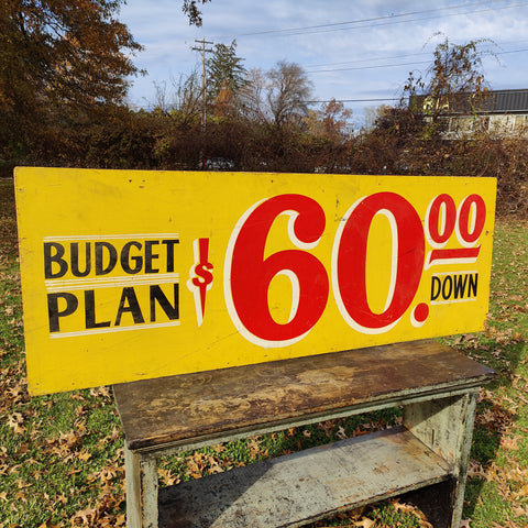 Vintage Budget Plan Sign in Stunning Graphic Colors