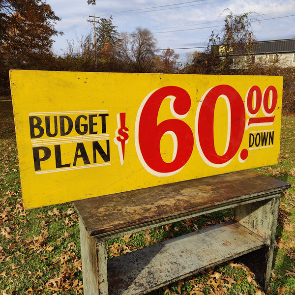 Vintage Budget Plan Sign in Stunning Graphic Colors
