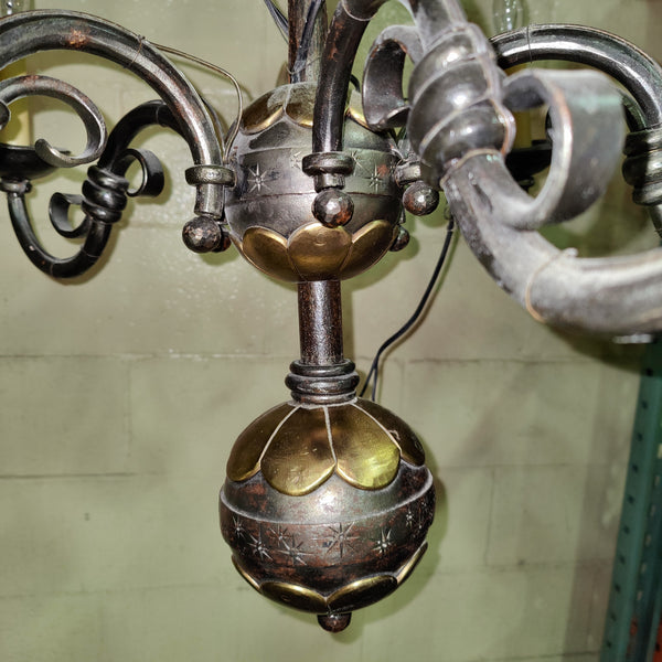 Brass and Iron Chandelier