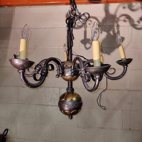 Brass and Iron Chandelier