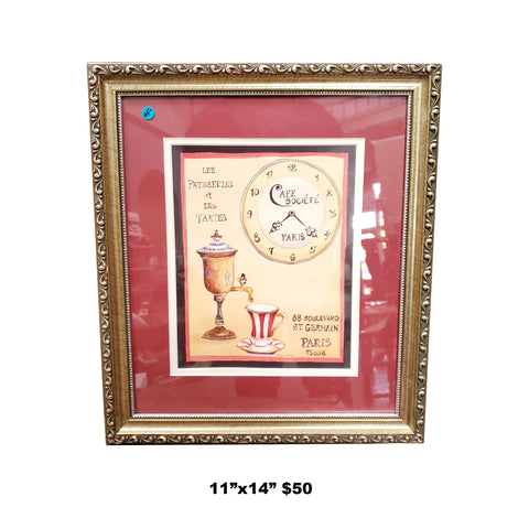 Beautifully Framed Vintage French Cafe Print