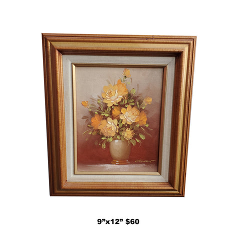 Vintage Painting of Floral Still Life