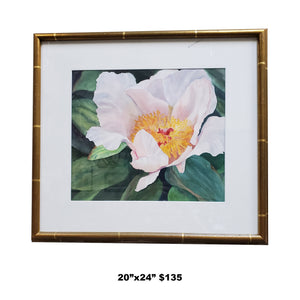 Floral Print of a White Peony